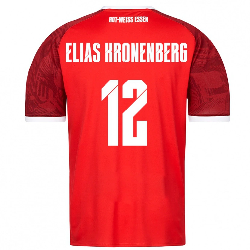 Danxen Kinder Sebastian Elias Kronenberg #12 Rot Burgunder Weiß Auswärtstrikot Trikot 2025/26 T-Shirt