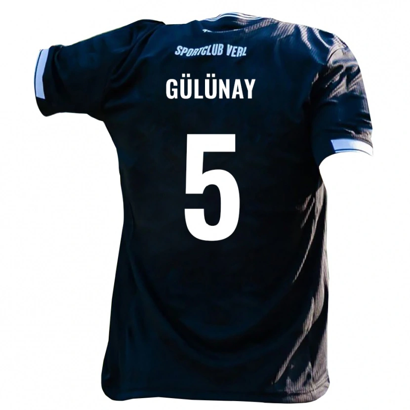 Danxen Kinder Louis Gülünay #5 Schwarz Weiß Auswärtstrikot Trikot 2025/26 T-Shirt