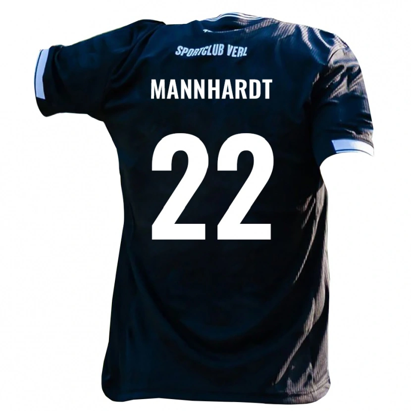 Danxen Kinder Marco Mannhardt #22 Schwarz Weiß Auswärtstrikot Trikot 2025/26 T-Shirt