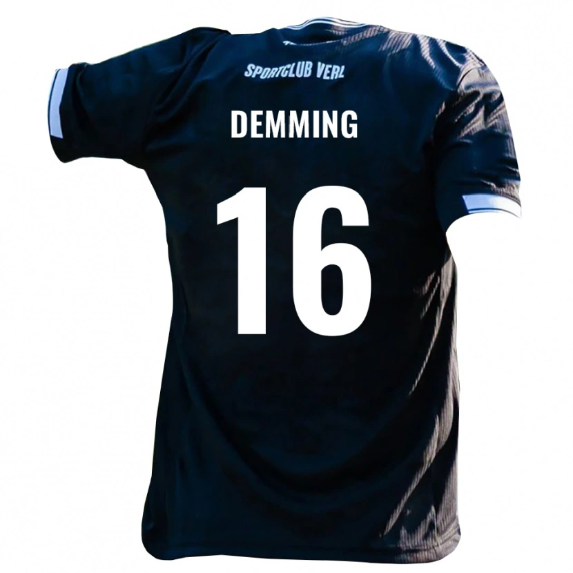 Danxen Kinder Lukas Demming #16 Schwarz Weiß Auswärtstrikot Trikot 2025/26 T-Shirt