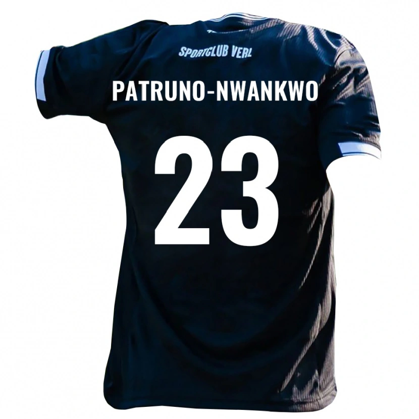 Danxen Kinder Josiah Patruno-Nwankwo #23 Schwarz Weiß Auswärtstrikot Trikot 2025/26 T-Shirt