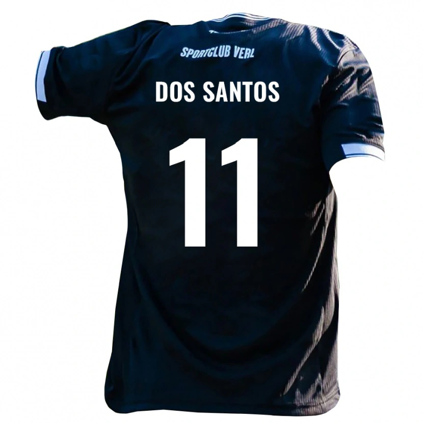 Danxen Kinder Samuel Dos Santos #11 Schwarz Weiß Auswärtstrikot Trikot 2025/26 T-Shirt