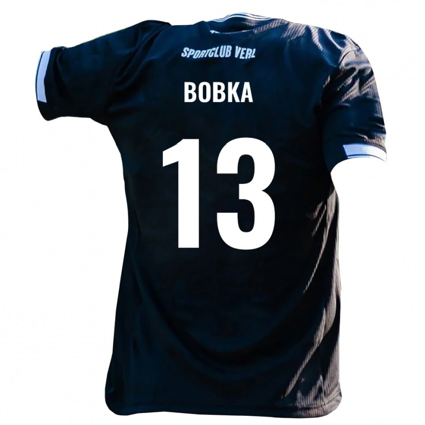 Danxen Kinder Matti Bobka #13 Schwarz Weiß Auswärtstrikot Trikot 2025/26 T-Shirt