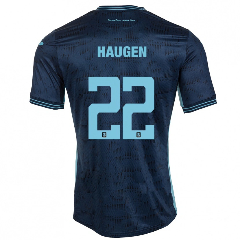 Danxen Kinder Sigurd Haugen #22 Königsblau Auswärtstrikot Trikot 2025/26 T-Shirt