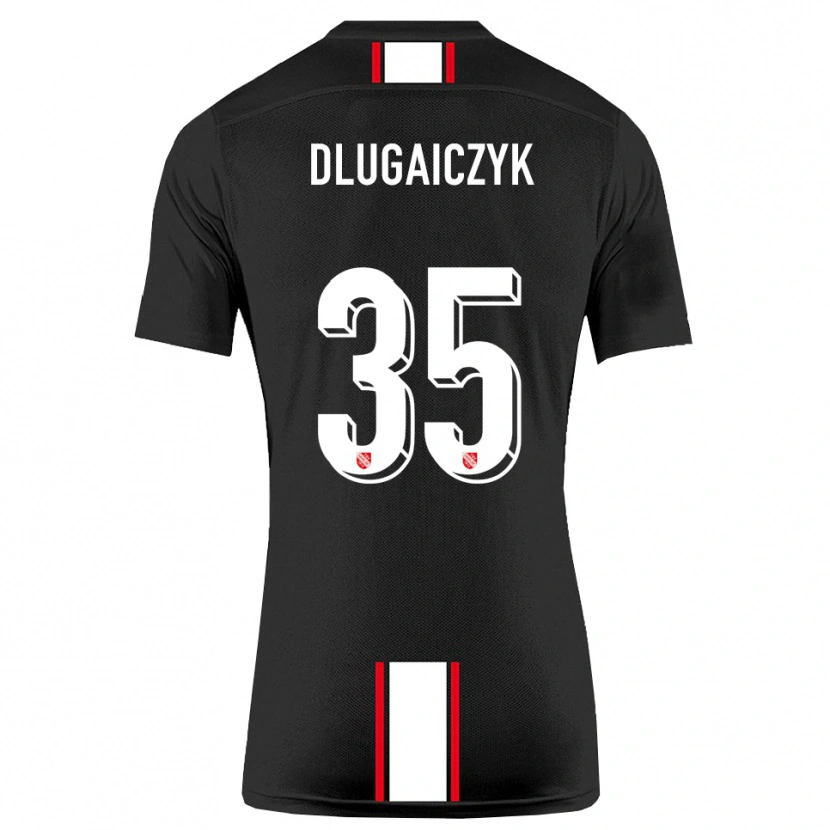 Danxen Kinder Alexander Dlugaiczyk #35 Schwarz Weiß Auswärtstrikot Trikot 2025/26 T-Shirt
