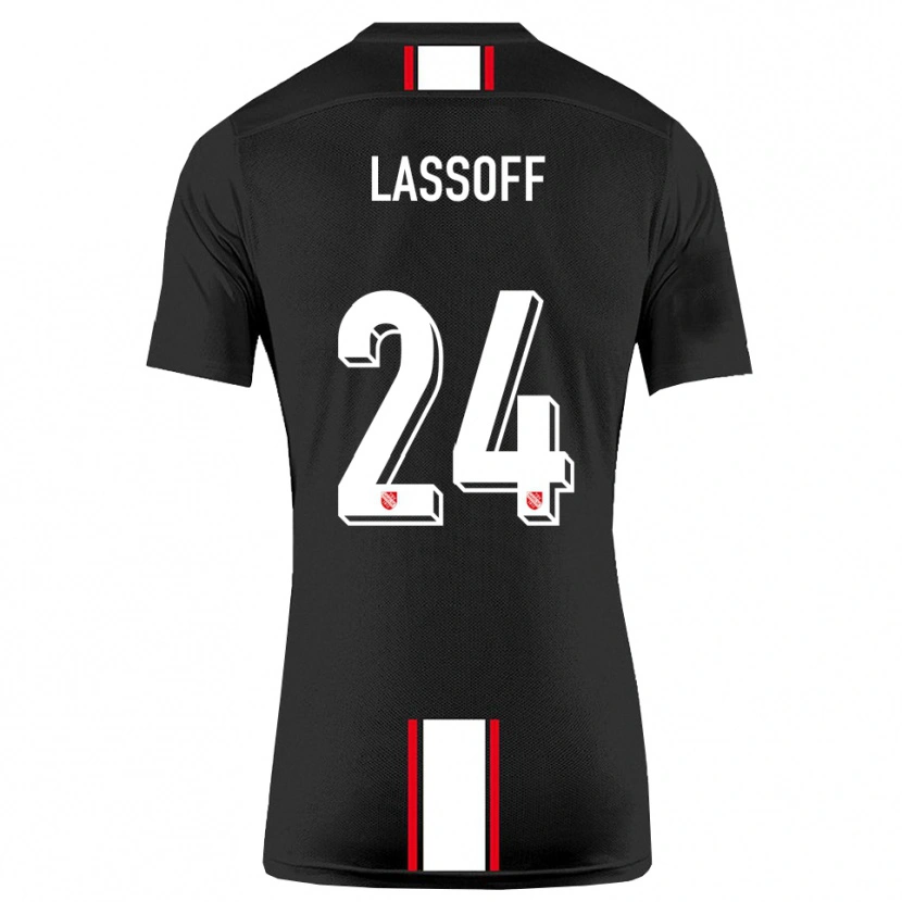 Danxen Kinder Matteo Lassoff #24 Schwarz Weiß Auswärtstrikot Trikot 2025/26 T-Shirt