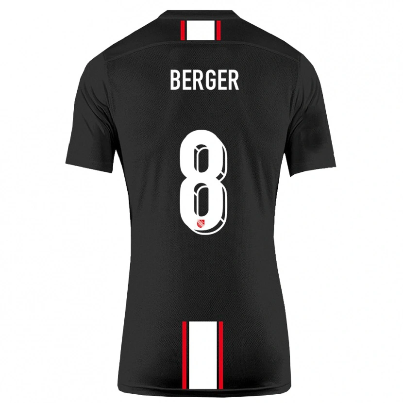 Danxen Kinder Johann Berger #8 Schwarz Weiß Auswärtstrikot Trikot 2025/26 T-Shirt