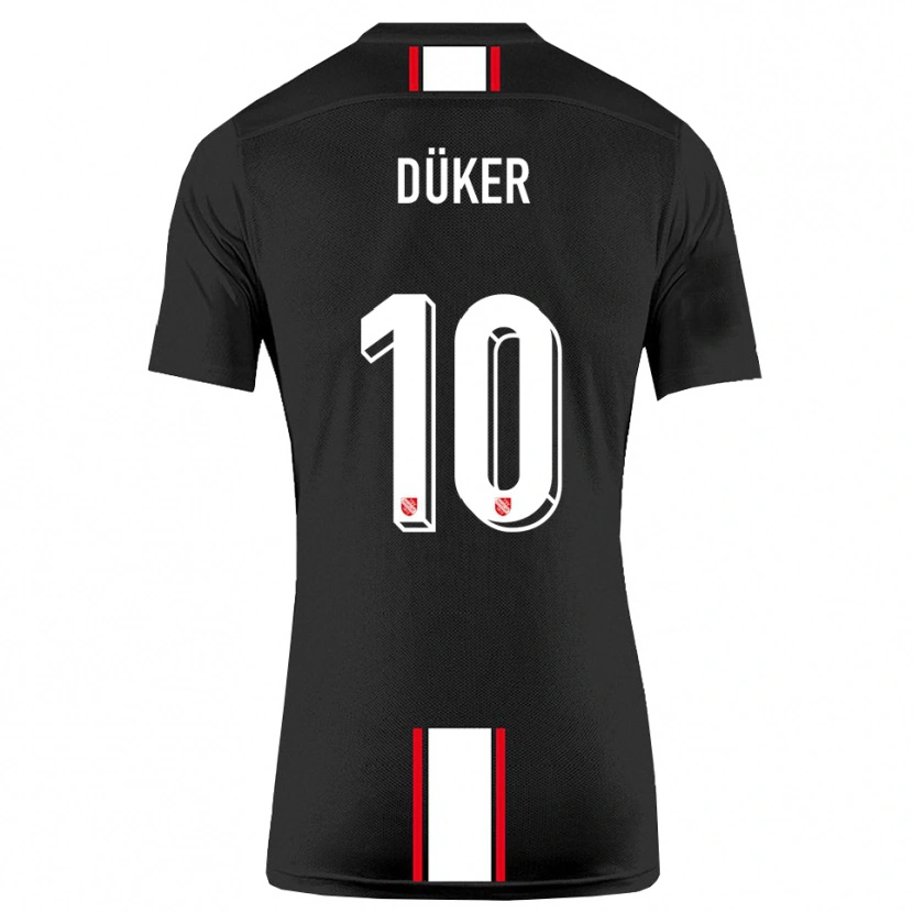 Danxen Kinder Julius Düker #10 Schwarz Weiß Auswärtstrikot Trikot 2025/26 T-Shirt