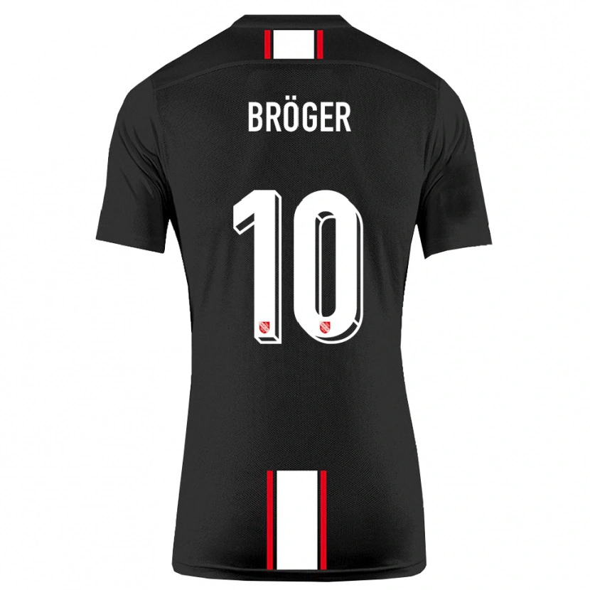 Danxen Kinder Linus Bröger #10 Schwarz Weiß Auswärtstrikot Trikot 2025/26 T-Shirt