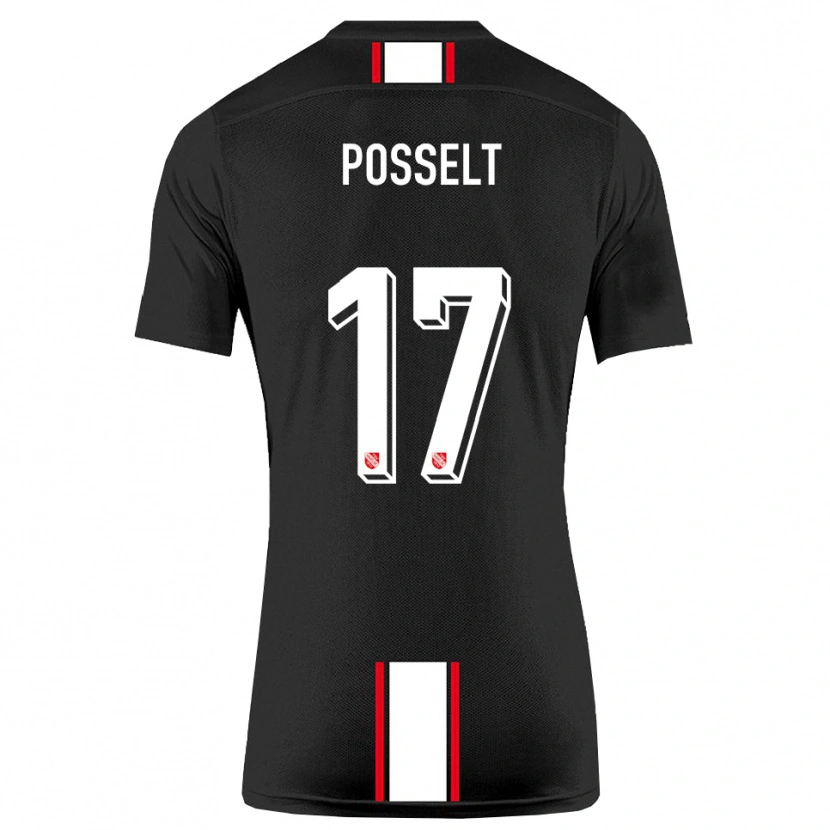 Danxen Kinder John Posselt #17 Schwarz Weiß Auswärtstrikot Trikot 2025/26 T-Shirt