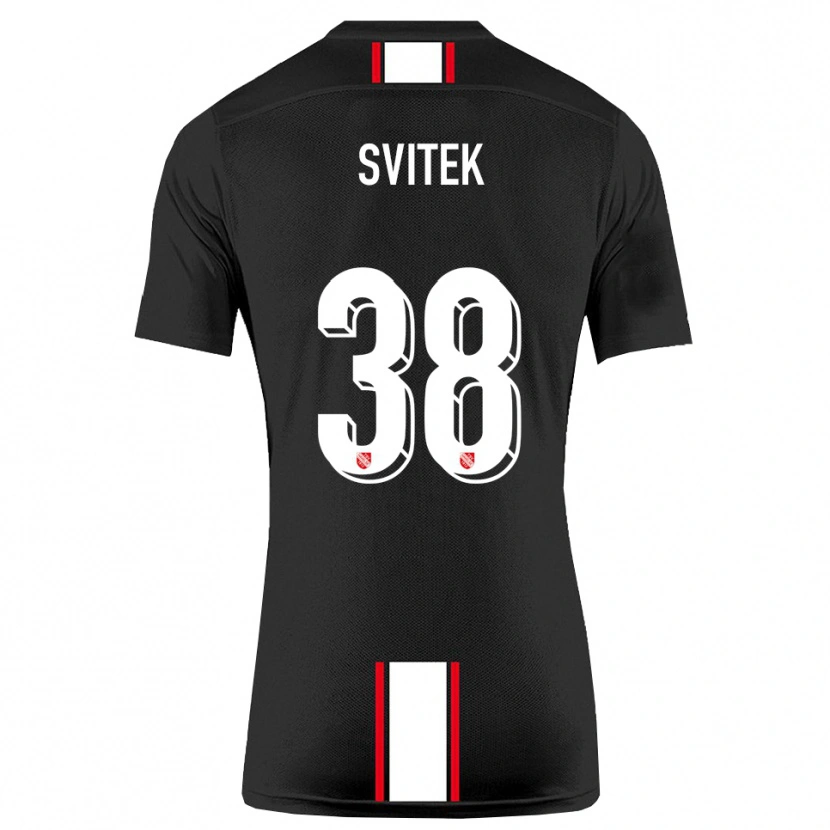 Danxen Kinder Leon Svitek #38 Schwarz Weiß Auswärtstrikot Trikot 2025/26 T-Shirt