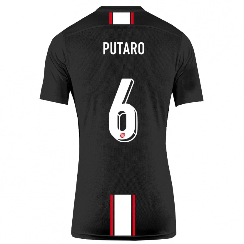 Danxen Kinder Luca Putaro #6 Schwarz Weiß Auswärtstrikot Trikot 2025/26 T-Shirt
