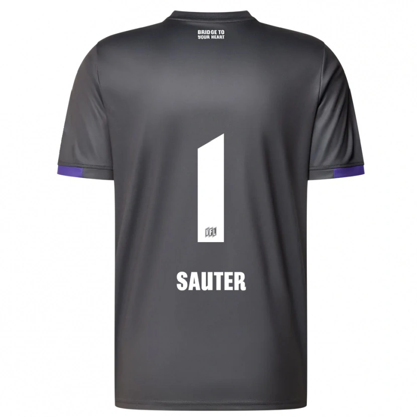 Danxen Kinder Niklas Sauter #1 Grau Lila Auswärtstrikot Trikot 2025/26 T-Shirt