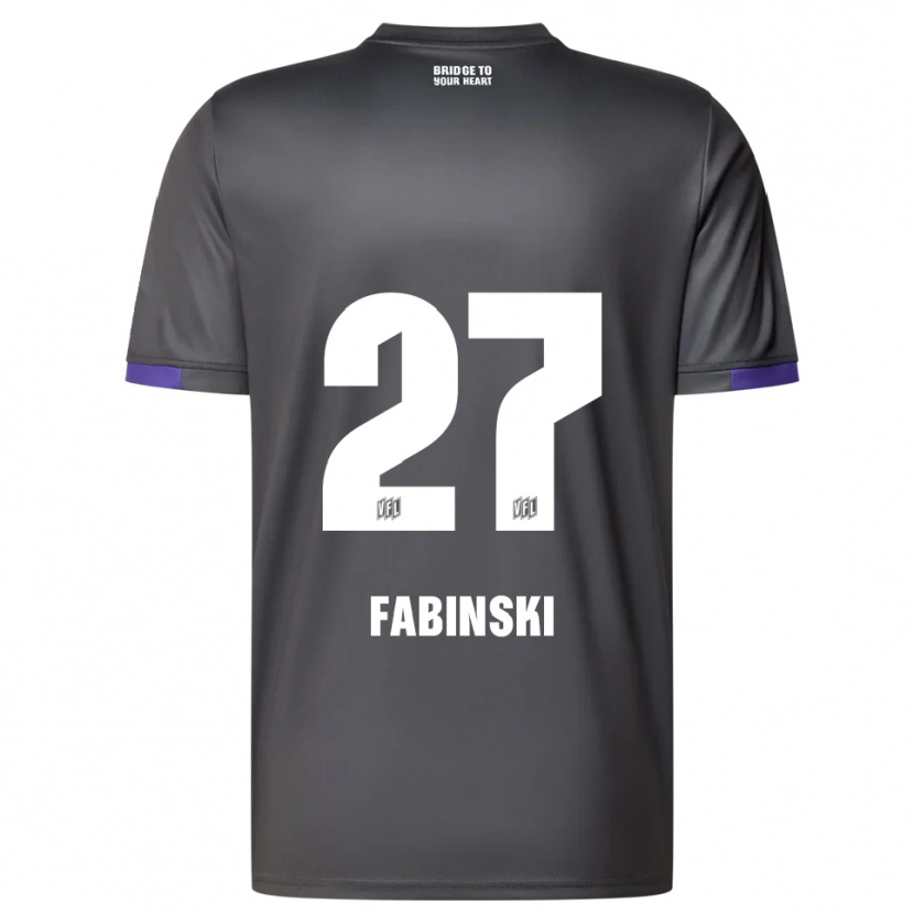 Danxen Kinder Robin Fabinski #27 Grau Lila Auswärtstrikot Trikot 2025/26 T-Shirt