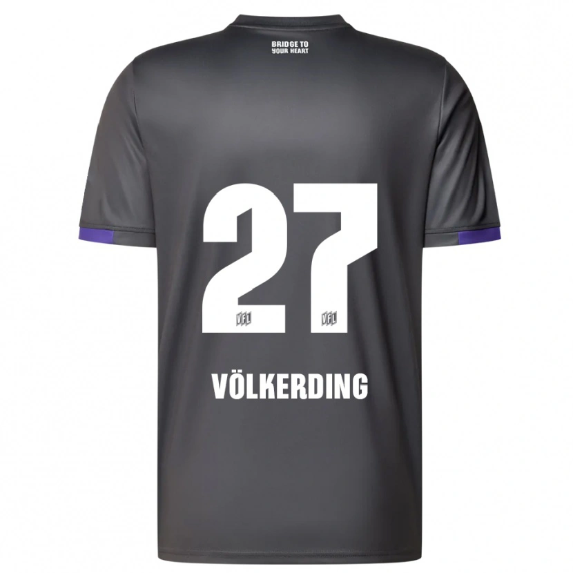 Danxen Kinder Jakob Völkerding #27 Grau Lila Auswärtstrikot Trikot 2025/26 T-Shirt