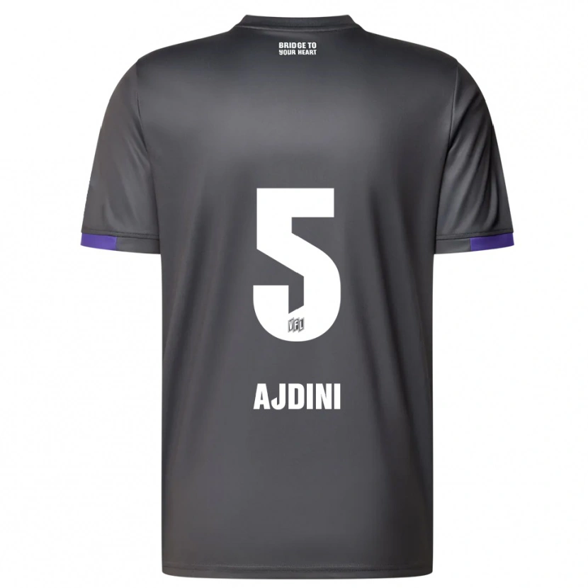 Danxen Kinder Bashkim Ajdini #5 Grau Lila Auswärtstrikot Trikot 2025/26 T-Shirt