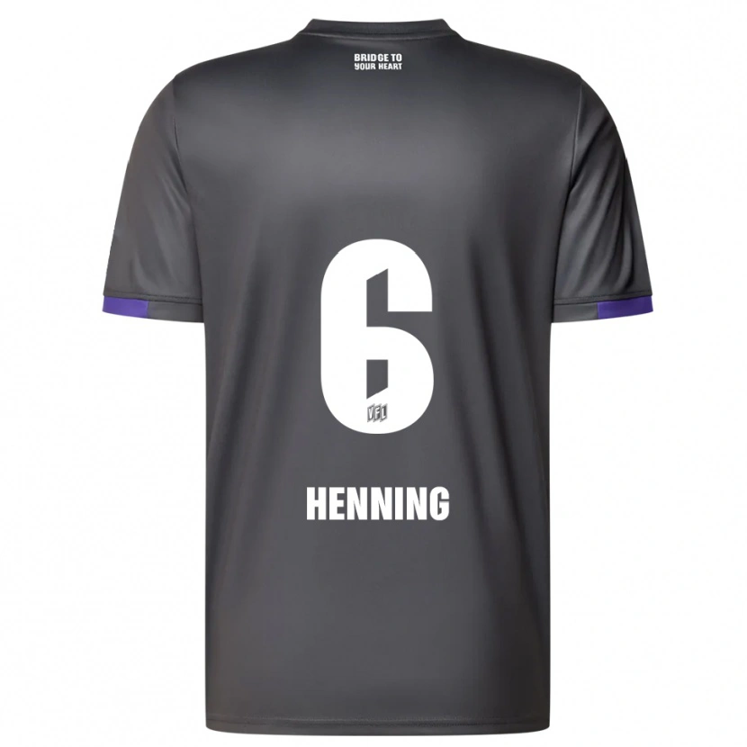 Danxen Kinder Bryan Henning #6 Grau Lila Auswärtstrikot Trikot 2025/26 T-Shirt