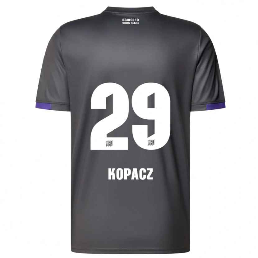 Danxen Kinder David Kopacz #29 Grau Lila Auswärtstrikot Trikot 2025/26 T-Shirt
