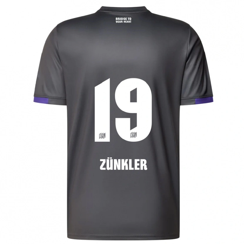 Danxen Kinder Bernd Zünkler #19 Grau Lila Auswärtstrikot Trikot 2025/26 T-Shirt