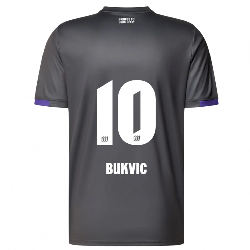 Danxen Kinder Adem Bukvic #10 Grau Lila Auswärtstrikot Trikot 2025/26 T-Shirt