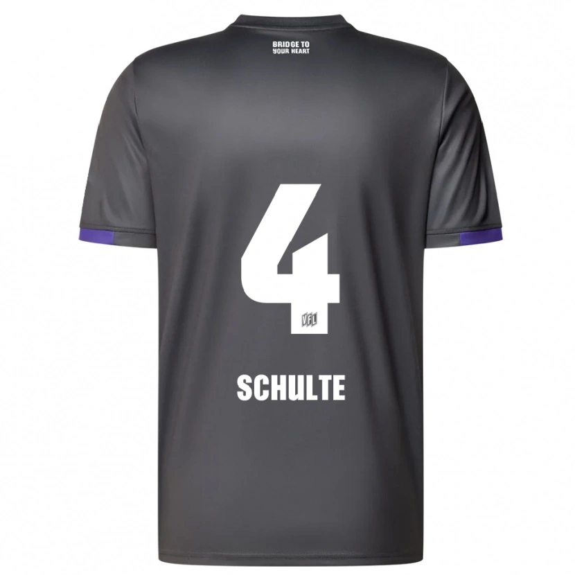 Danxen Kinder Henry Schulte #4 Grau Lila Auswärtstrikot Trikot 2025/26 T-Shirt