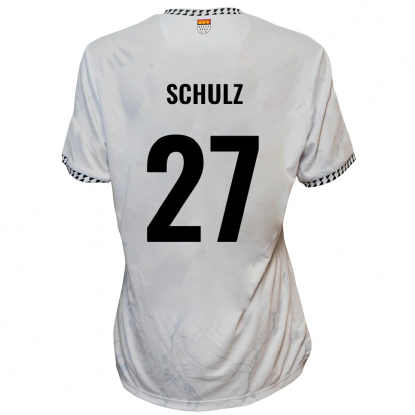 Danxen Kinder Arne Schulz #27 Weiß Schwarz Auswärtstrikot Trikot 2025/26 T-Shirt
