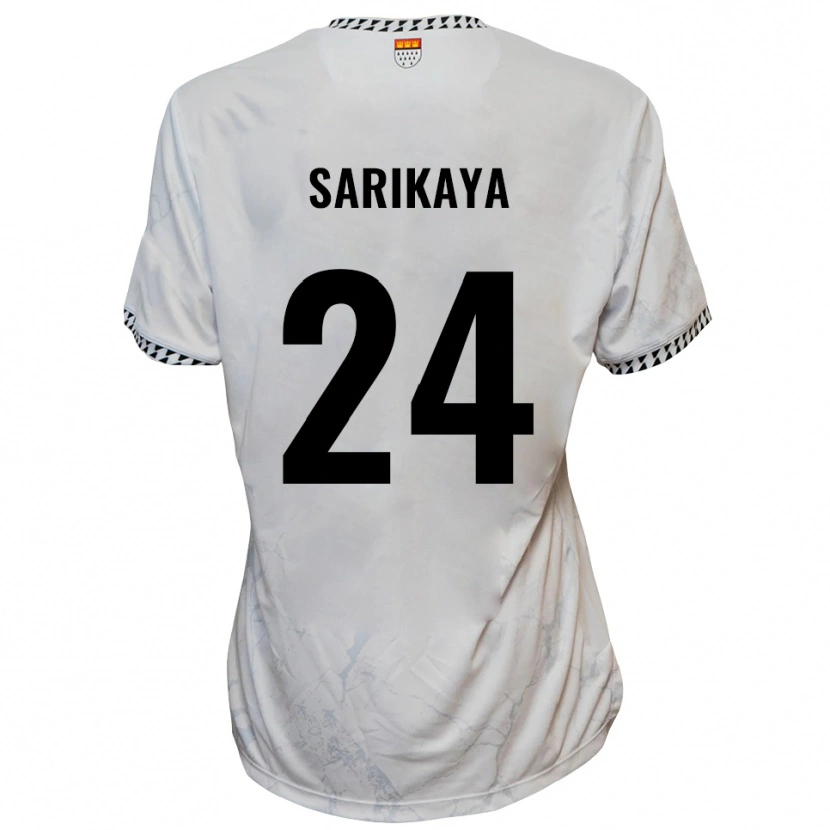 Danxen Kinder Ege Sarikaya #24 Weiß Schwarz Auswärtstrikot Trikot 2025/26 T-Shirt