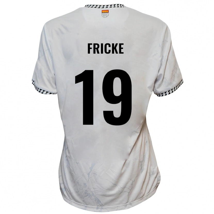 Danxen Kinder Fabian Fricke #19 Weiß Schwarz Auswärtstrikot Trikot 2025/26 T-Shirt