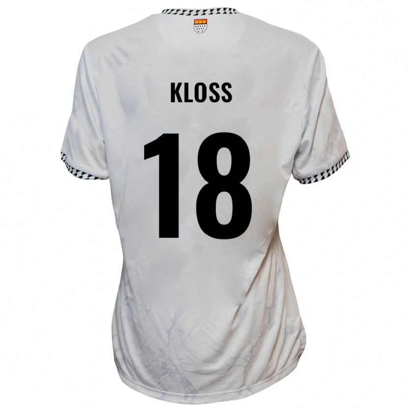Danxen Kinder Tim Kloss #18 Weiß Schwarz Auswärtstrikot Trikot 2025/26 T-Shirt