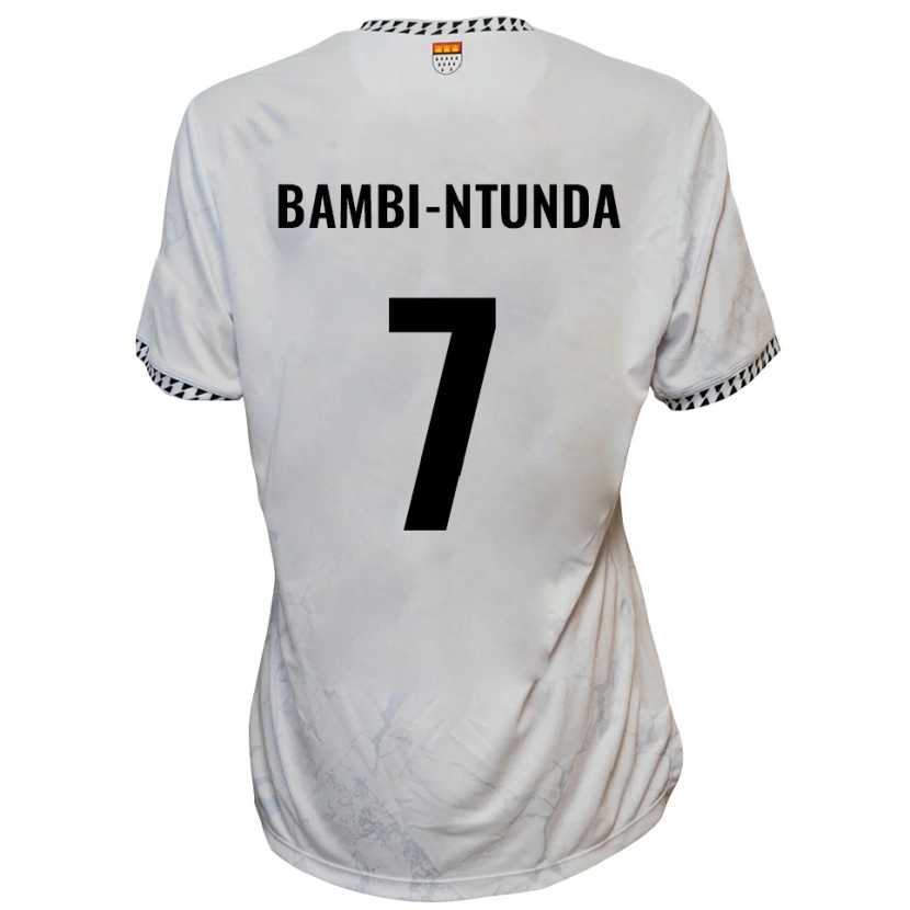 Danxen Kinder Charles Bambi-Ntunda #7 Weiß Schwarz Auswärtstrikot Trikot 2025/26 T-Shirt