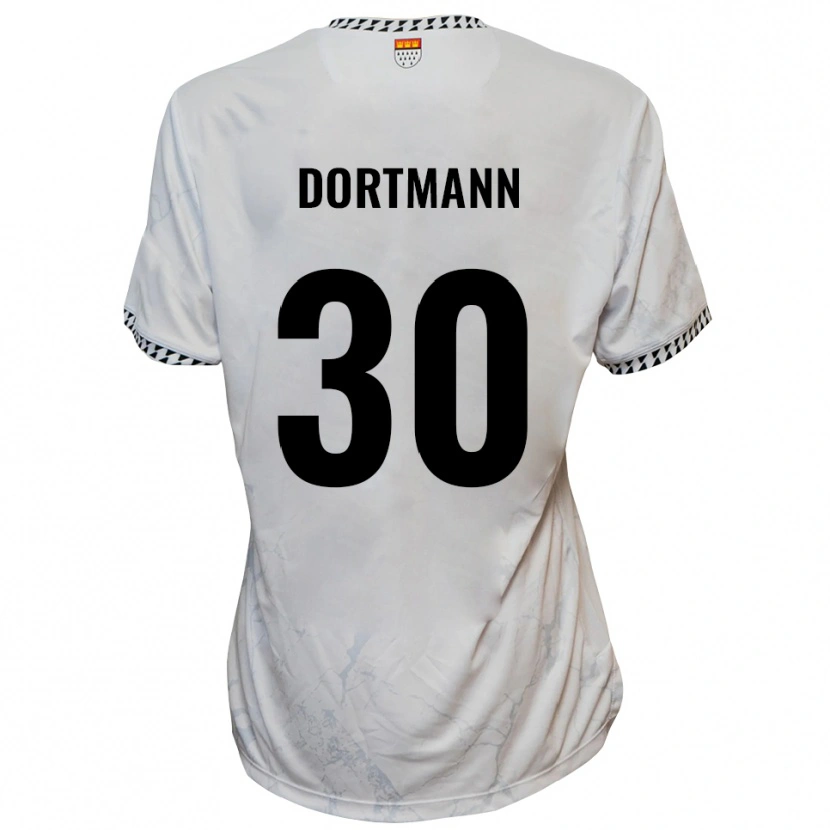 Danxen Kinder Niklas Dortmann #30 Weiß Schwarz Auswärtstrikot Trikot 2025/26 T-Shirt