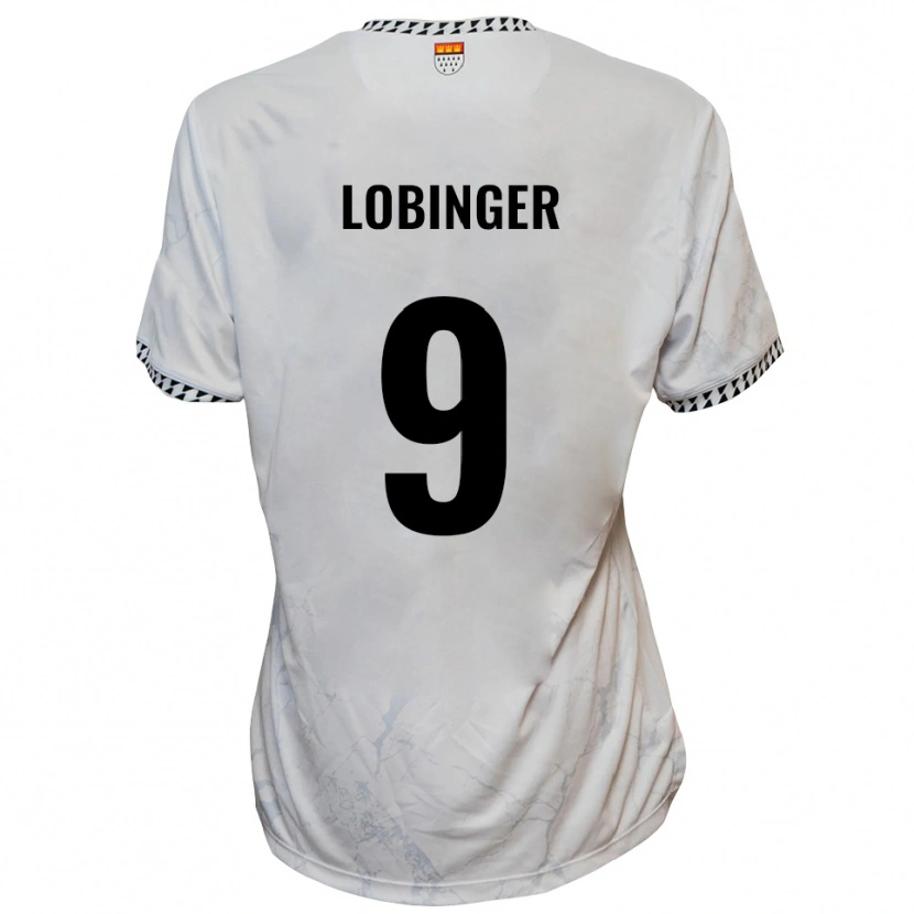 Danxen Kinder Lex-Tyger Lobinger #9 Weiß Schwarz Auswärtstrikot Trikot 2025/26 T-Shirt