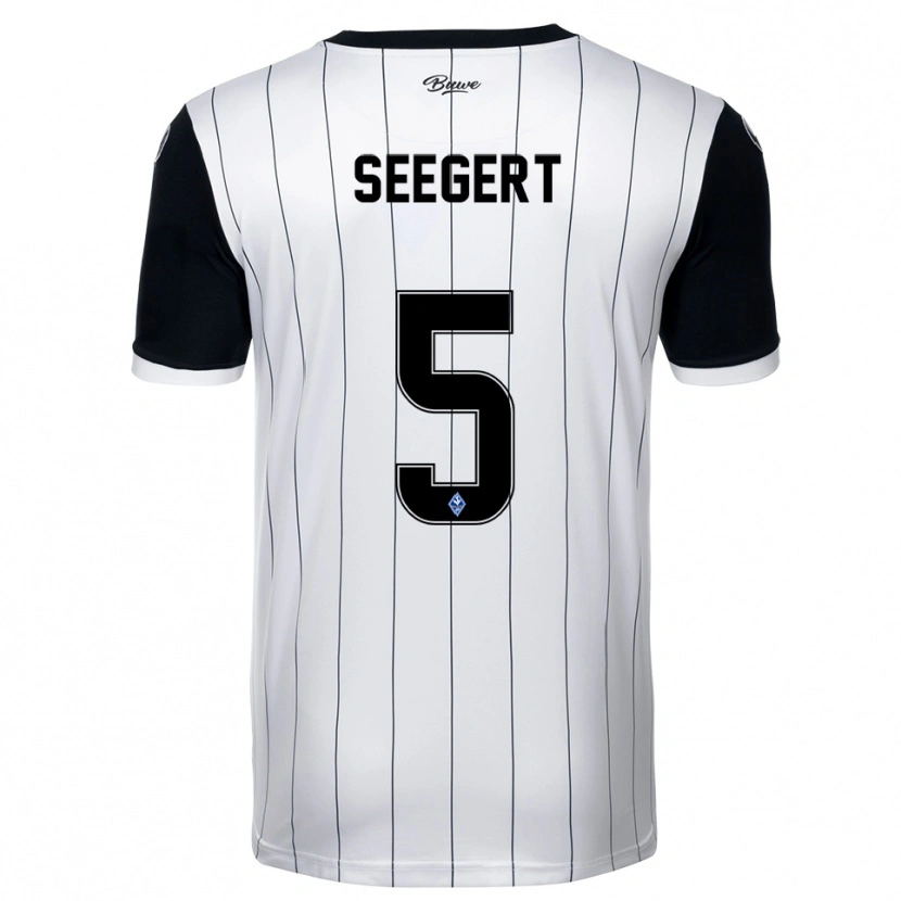 Danxen Kinder Marcel Seegert #5 Weiß Schwarz Auswärtstrikot Trikot 2025/26 T-Shirt