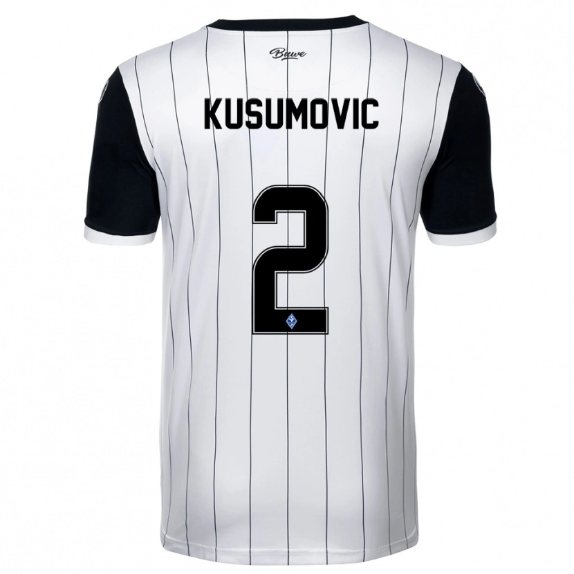 Danxen Kinder Sami Kusumovic #2 Weiß Schwarz Auswärtstrikot Trikot 2025/26 T-Shirt