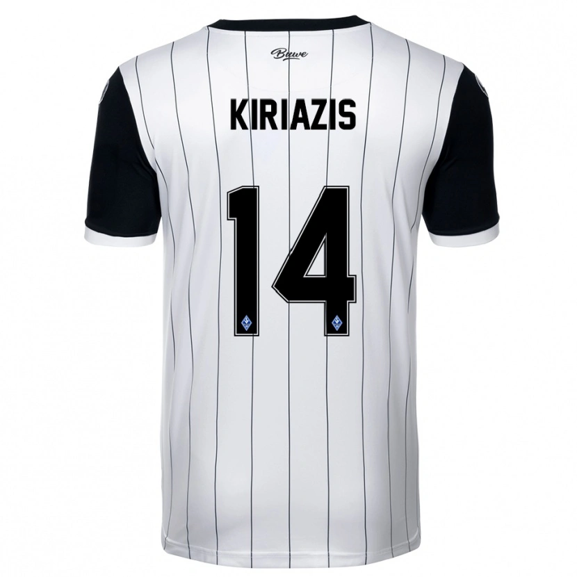 Danxen Kinder Pavlos Kiriazis #14 Weiß Schwarz Auswärtstrikot Trikot 2025/26 T-Shirt