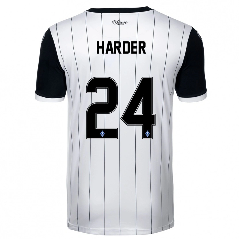 Danxen Kinder Constantin Harder #24 Weiß Schwarz Auswärtstrikot Trikot 2025/26 T-Shirt