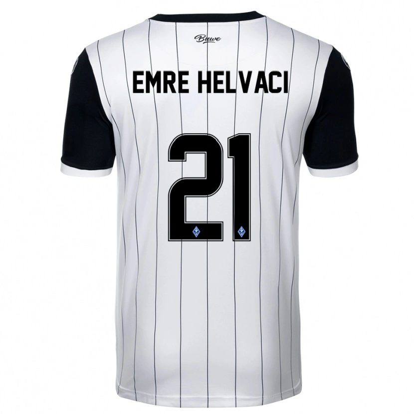 Danxen Kinder Faruk Emre Helvaci #21 Weiß Schwarz Auswärtstrikot Trikot 2025/26 T-Shirt