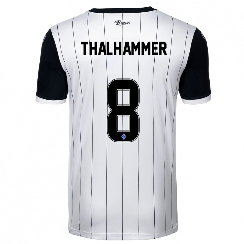 Danxen Kinder Maximilian Thalhammer #8 Weiß Schwarz Auswärtstrikot Trikot 2025/26 T-Shirt