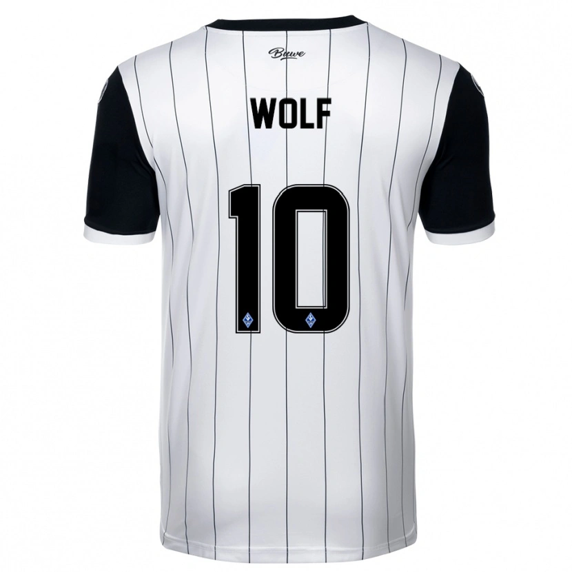 Danxen Kinder Elias Wolf #10 Weiß Schwarz Auswärtstrikot Trikot 2025/26 T-Shirt