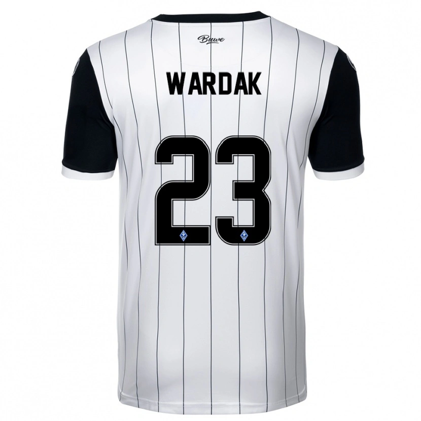 Danxen Kinder Yusuf Wardak #23 Weiß Schwarz Auswärtstrikot Trikot 2025/26 T-Shirt