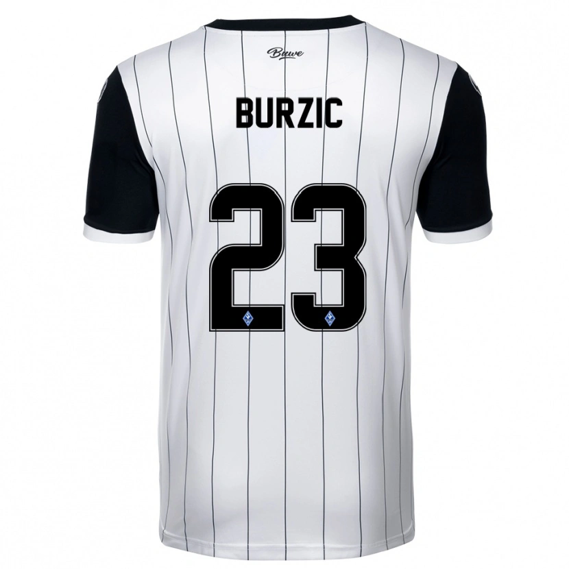Danxen Kinder Dino Burzic #23 Weiß Schwarz Auswärtstrikot Trikot 2025/26 T-Shirt
