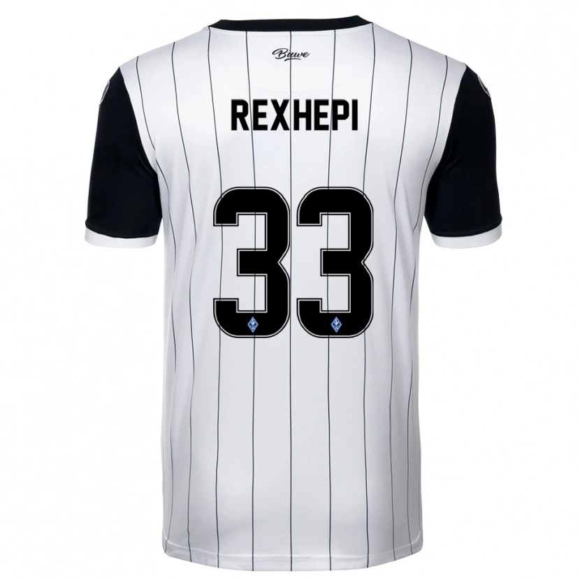 Danxen Kinder Arlind Rexhepi #33 Weiß Schwarz Auswärtstrikot Trikot 2025/26 T-Shirt
