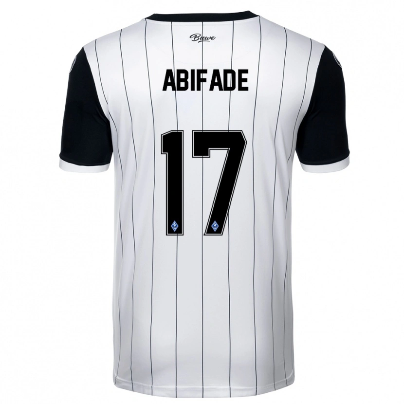 Danxen Kinder Samuel Abifade #17 Weiß Schwarz Auswärtstrikot Trikot 2025/26 T-Shirt