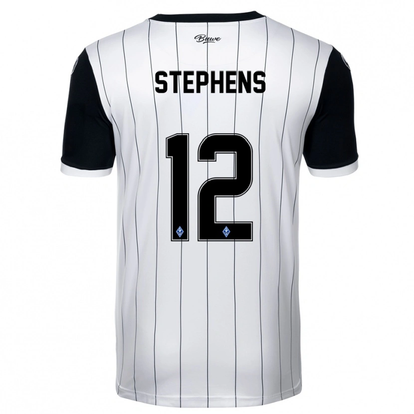 Danxen Kinder Kaden Stephens #12 Weiß Schwarz Auswärtstrikot Trikot 2025/26 T-Shirt