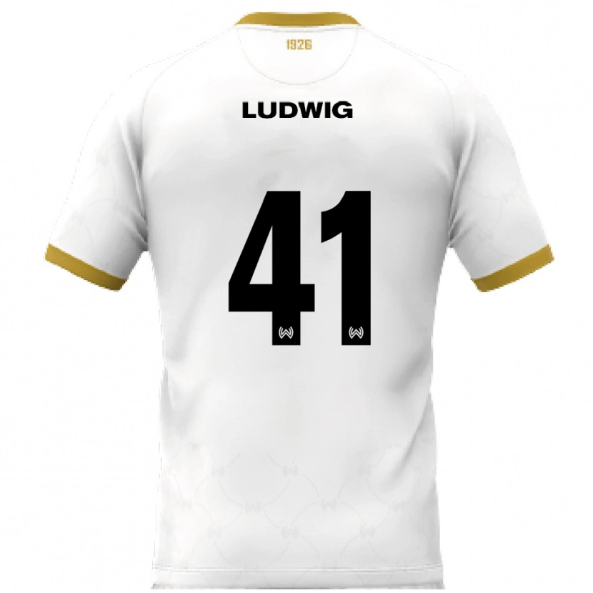 Danxen Kinder Finn Ludwig #41 Weiß Gold Auswärtstrikot Trikot 2025/26 T-Shirt