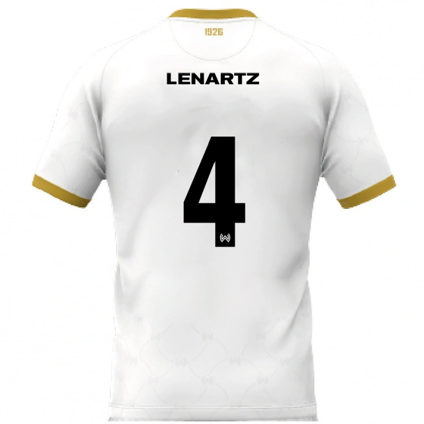 Danxen Kinder Oskar Lenartz #4 Weiß Gold Auswärtstrikot Trikot 2025/26 T-Shirt