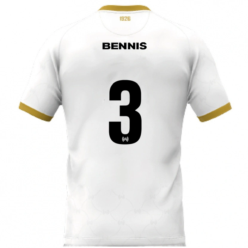 Danxen Kinder Amir Bennis #3 Weiß Gold Auswärtstrikot Trikot 2025/26 T-Shirt