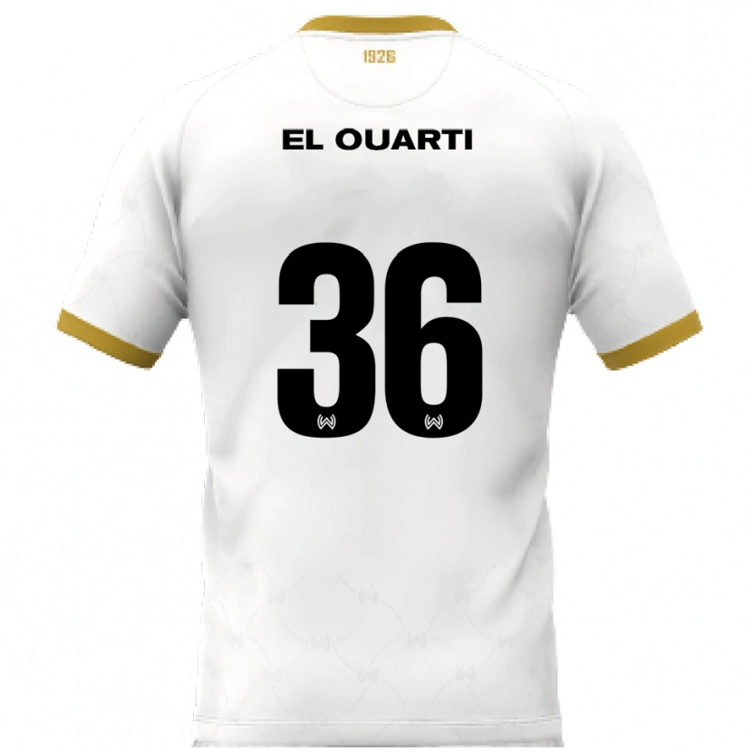 Danxen Kinder Nassim El Ouarti #36 Weiß Gold Auswärtstrikot Trikot 2025/26 T-Shirt
