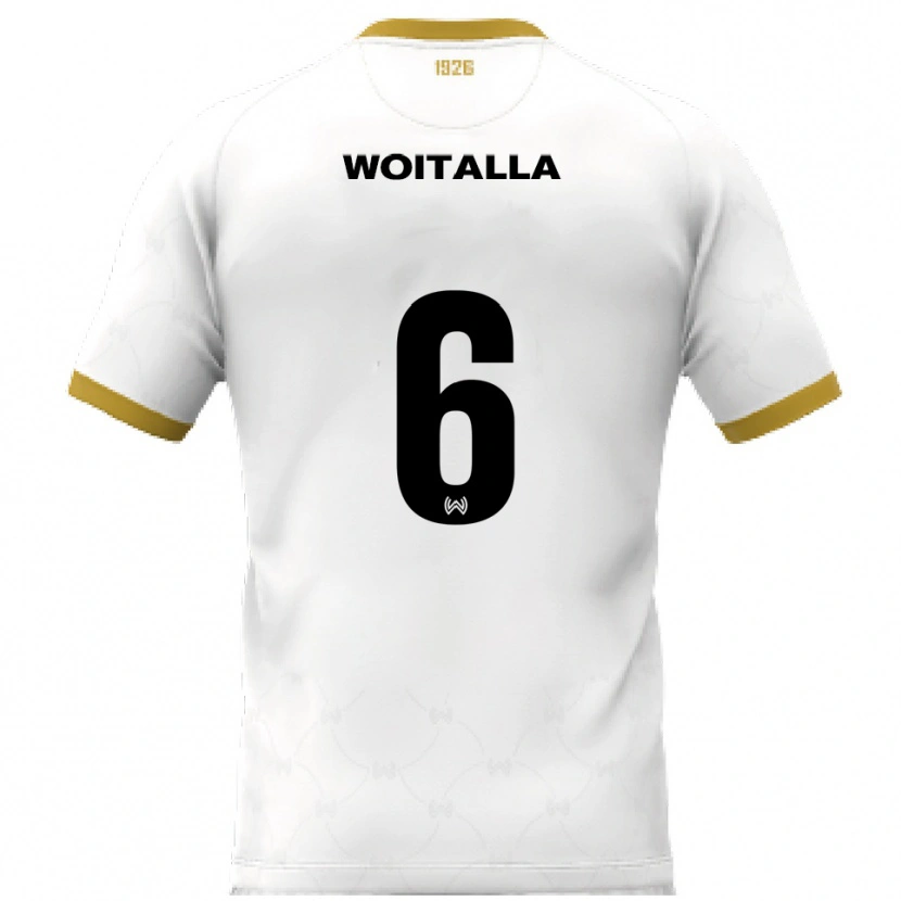 Danxen Kinder Luis Woitalla #6 Weiß Gold Auswärtstrikot Trikot 2025/26 T-Shirt