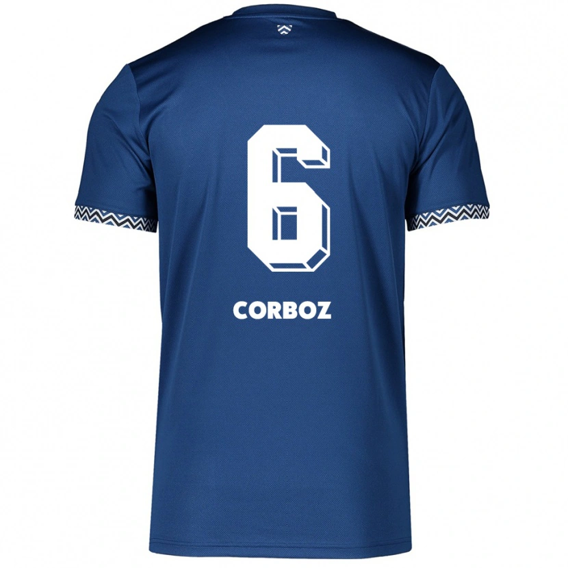 Danxen Herren Mael Corboz #6 Marineblau Weiß Heimtrikot Trikot 2025/26 T-Shirt